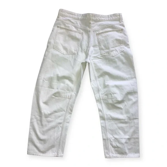 Madewell Womens Ecru Darted Barrel-Leg Jean - Picture 4 of 9